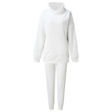EVE Solid Color Long Sleeve Hoodies Pants 2 Piece Set YMZY-7107