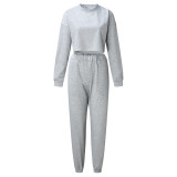 EVE Casual Loose Solid Color Two Piece Pants Set YMZY-0907