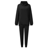 EVE Solid Color Long Sleeve Hoodies Pants 2 Piece Set YMZY-7107