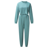 EVE Casual Loose Solid Color Two Piece Pants Set YMZY-0907