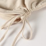 EVE Sleeveless O Neck Drawstring T Shirt YMZY-11504