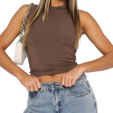 EVE Solid Color Sleeveless Slim Tank Tops YMZY-0024