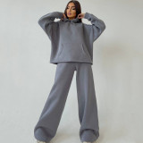 EVE Long Sleeve Hooded Sweatshirt Loose 2 Piece Set YMZY-605