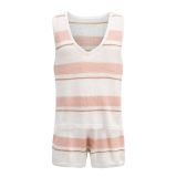 EVE Deep V Neck Vest And Shorts Knits 2 Piece Shorts Set YMZY-4036