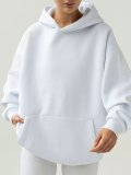 EVE Solid Color Loose Hooded Sweatshirt YMZY-61901