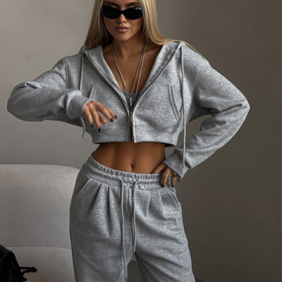 EVE Long Sleeve Hooded Shorts Coat Pants Loose Suit YMZY-827