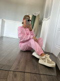 EVE Solid Long Sleeve Zipper Hoodies Two Piece Pants Set YMZY-904