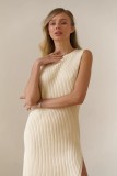 EVE Solid Color Sleeveless Split Maxi Dress YMZY-11819