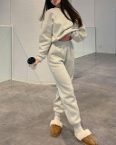 EVE Long Sleeve Solid Color Two Piece Pants Set YMZY-9014