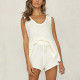 EVE Deep V Neck Vest And Shorts Knits 2 Piece Shorts Set YMZY-4036