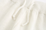EVE Solid Color Sling Sweater Two Piece Shorts Set YMZY-1025