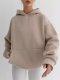 EVE Solid Color Loose Hooded Sweatshirt YMZY-61901
