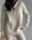 EVE Casual Half-zip Lapel Knit Two Piece Pants Suit YMZY-82705