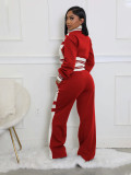 EVE Fashion Color Block Long Sleeve Two Piece Pants Set SFY-2789