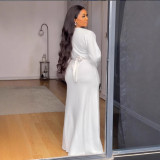 EVE Plus Size V Neck Split Maxi Dress NY-3301