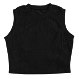 EVE Solid Color Sleeveless Tops And Pants 2 Piece Set AIL-290