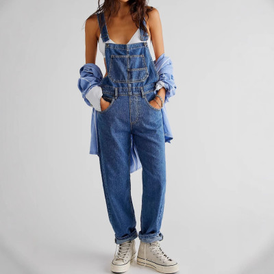 EVE Fashion Loose Washed Denim Back Pants GKNF-3265
