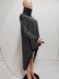 EVE High Neck Hot Drill Thickened Loose Dress QYXZ-9156