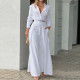 EVE Plus Size Solid Color Shirt Wide Leg Pants Suit GHHE-8777
