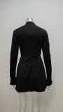 EVE Plus Size Long Sleeve Solid Color Slim Mini Dress GHHE-25227