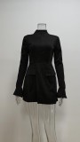 EVE Plus Size Long Sleeve Solid Color Slim Mini Dress GHHE-25227