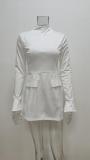 EVE Plus Size Long Sleeve Solid Color Slim Mini Dress GHHE-25227