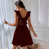 EVE Fashion Solid Color Sleeveless Mini Dress GYSQ-CDBL3030