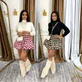 EVE Sexy Plaid Print Ultra Short Pod Skirt SFY-614