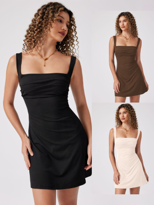 EVE Sexy Solid Color Sleeveless Sling Mini Dress GYSQ-CDDL1310