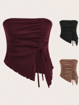 EVE Drawstring Irregular Wrap Chest Vest GYSQ-CVDF2330