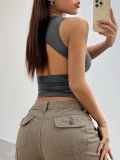 EVE Solid Color Tight Sleeveless Tank Tops GYSQ-CDEA2460