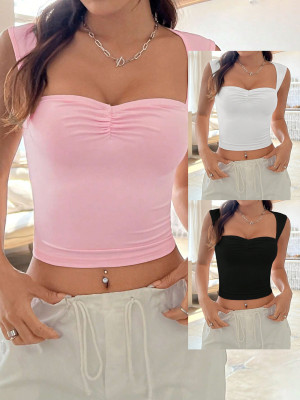 EVE Solid Color Sleeveless Backless Vest GYSQ-CVDL2780
