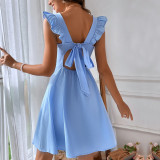 EVE Fashion Solid Color Sleeveless Mini Dress GYSQ-CDBL3030