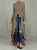 EVE Long Sleeve High Neck Zipper Irregular Dress SFY-321