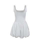 EVE Pre Order: About 7 work days shipping Solid Color Square Neck Mini Dress YUEM-11987