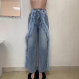 EVE Patchwork Raw Edge Straight Leg Jean LSD-2324