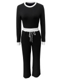EVE Ribbed Patchwork Long Sleeve Pants 2 Piece Set LSD-2280
