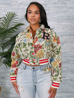 EVE Fashion Print Long Sleeve Short Jackets ZSD-0722