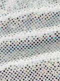 EVE Solid Color V Neck Sequin Split Maxi Dress SFY-2506