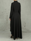 EVE Long Sleeve High Neck Zipper Irregular Dress SFY-321