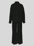 EVE Solid Color Single Breasted Shirt Loose Suit MIL-059