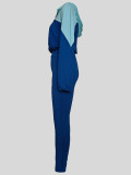 EVE Color Block Hooded Tops And Skinny Pants 2 Piece Set MIL-073