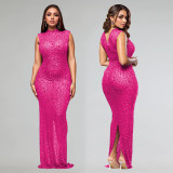 EVE Hot Drill Sleeveless Slim Maxi Dress GFYX-7113