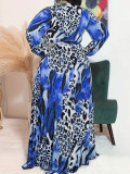 EVE Plus Size Print V Neck Maxi Dress GAWE-6406