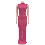 EVE Hot Drill Sleeveless Slim Maxi Dress GFYX-7113