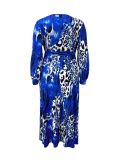 EVE Plus Size Print V Neck Maxi Dress GAWE-6406