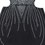 EVE Rhinestone Gowns Backless Fishtail Dress GFYX-7122