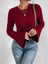 EVE Flare Sleeve O Neck Slim T Shirt GYSQ-CCEF1860