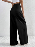 EVE Solid Color Pleated Loose Wide Leg Pants GYSQ-ZPDH0430