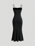EVE Solid Color Sleeveless Sling Maxi Dress GYSQ-CDEA0320